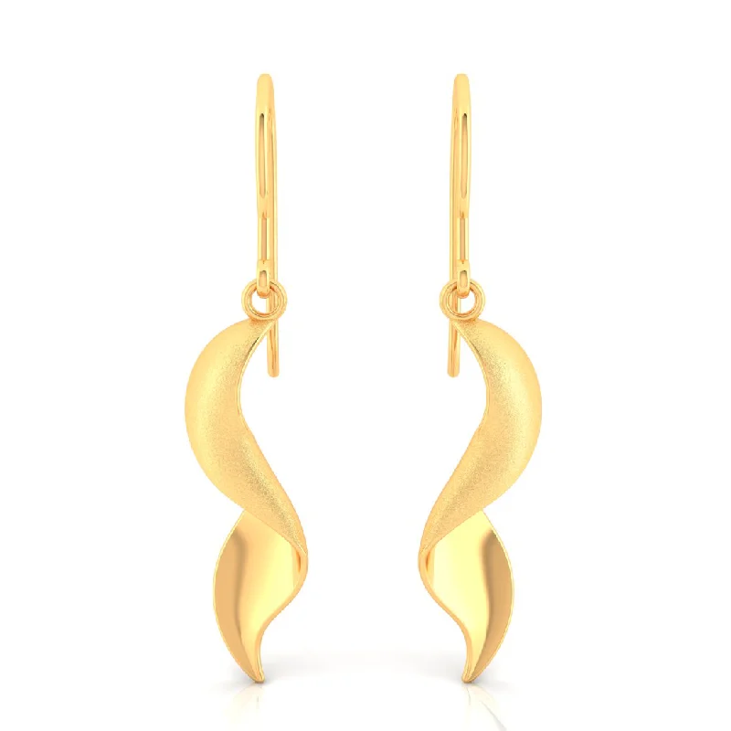 14k Minimal Gold Earrings With Spiral Design