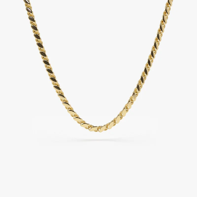 14K Solid Gold Unique Necklace