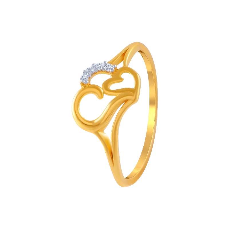 14KT (585) Yellow Gold And American Diamond Ring For Women