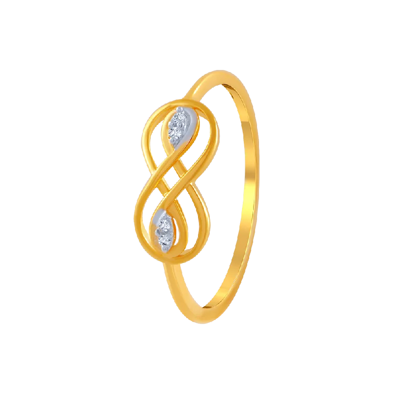 14KT (585) Yellow Gold And American Diamond Ring For Women