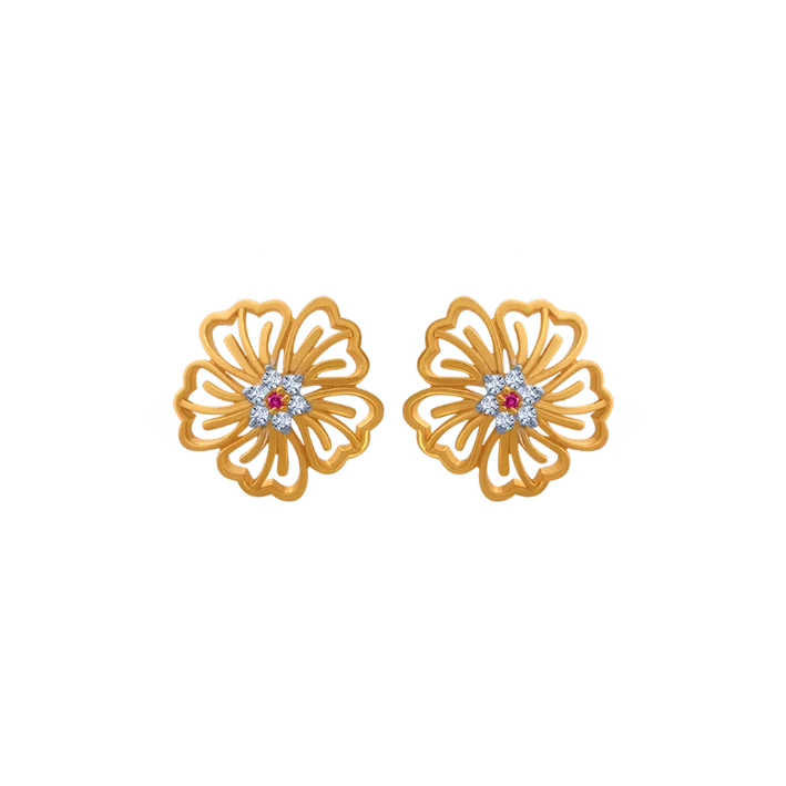 14KT (585) Yellow Gold  Earrings For Women