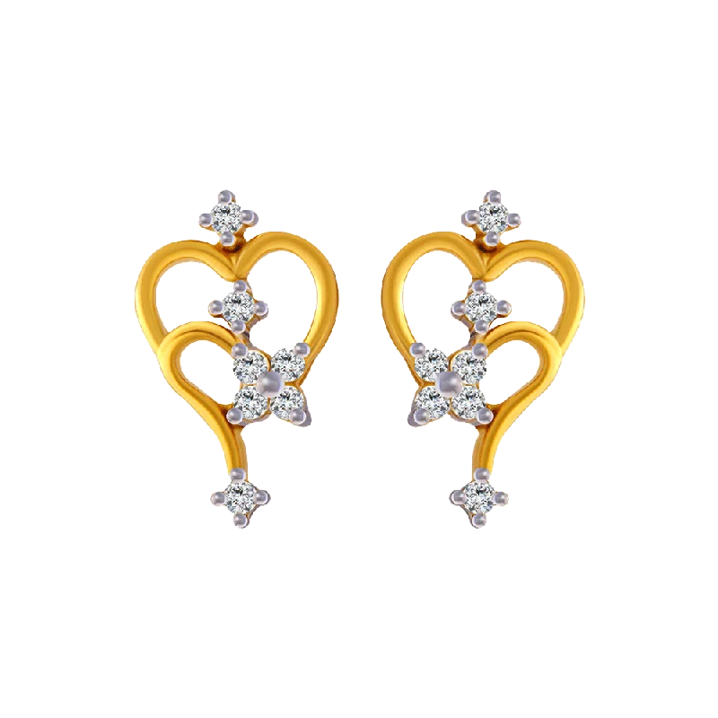 14KT (585) Yellow Gold Stud Earrings For Women