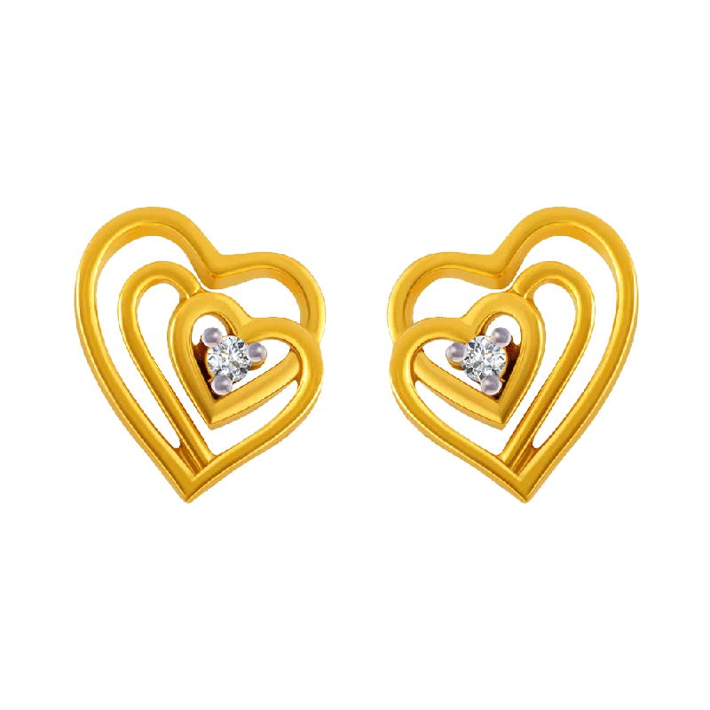 14KT (585) Yellow Gold Stud Earrings For Women