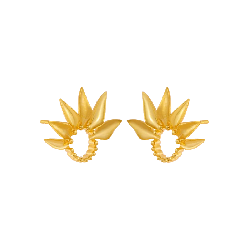 14KT (585) Yellow Gold Stud Earrings For Women