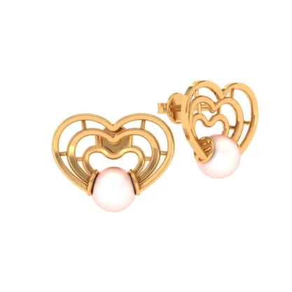 14KT (585) Yellow Gold Stud Earrings For Women