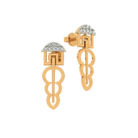 14KT (585) Yellow Gold Stud Earrings For Women