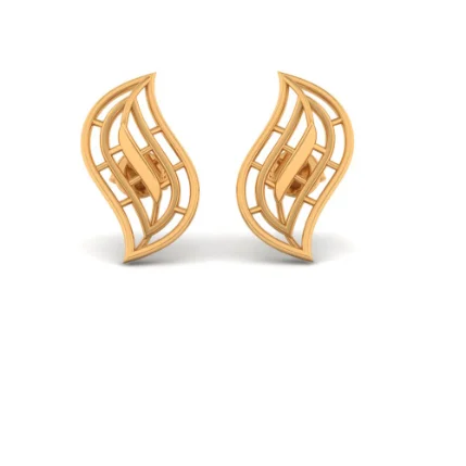 14KT (585) Yellow Gold Stud Earrings For Women