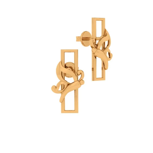 14KT (585) Yellow Gold Stud Earrings For Women