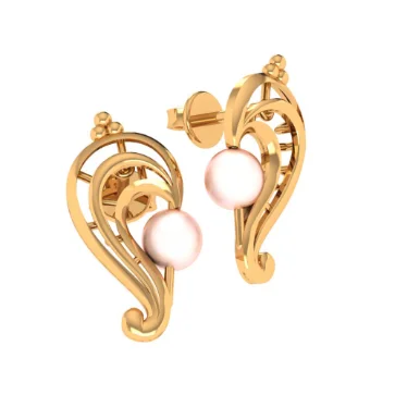 14KT (585) Yellow Gold Stud Earrings For Women