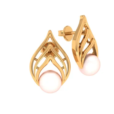 14KT (585) Yellow Gold Stud Earrings For Women