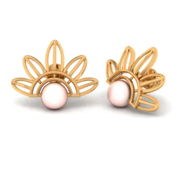 14KT (585) Yellow Gold Stud Earrings For Women