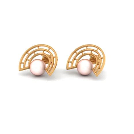 14KT (585) Yellow Gold Stud Earrings For Women