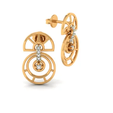 14KT (585) Yellow Gold Stud Earrings For Women