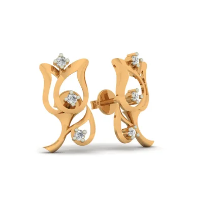 14KT (585) Yellow Gold Stud Earrings For Women