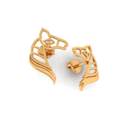 14KT (585) Yellow Gold Stud Earrings For Women