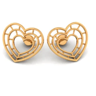 14KT (585) Yellow Gold Stud Earrings For Women