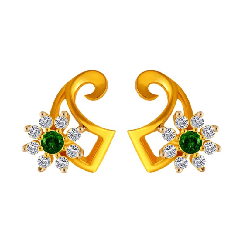 14KT (585) Yellow Gold Stud Earrings For Women