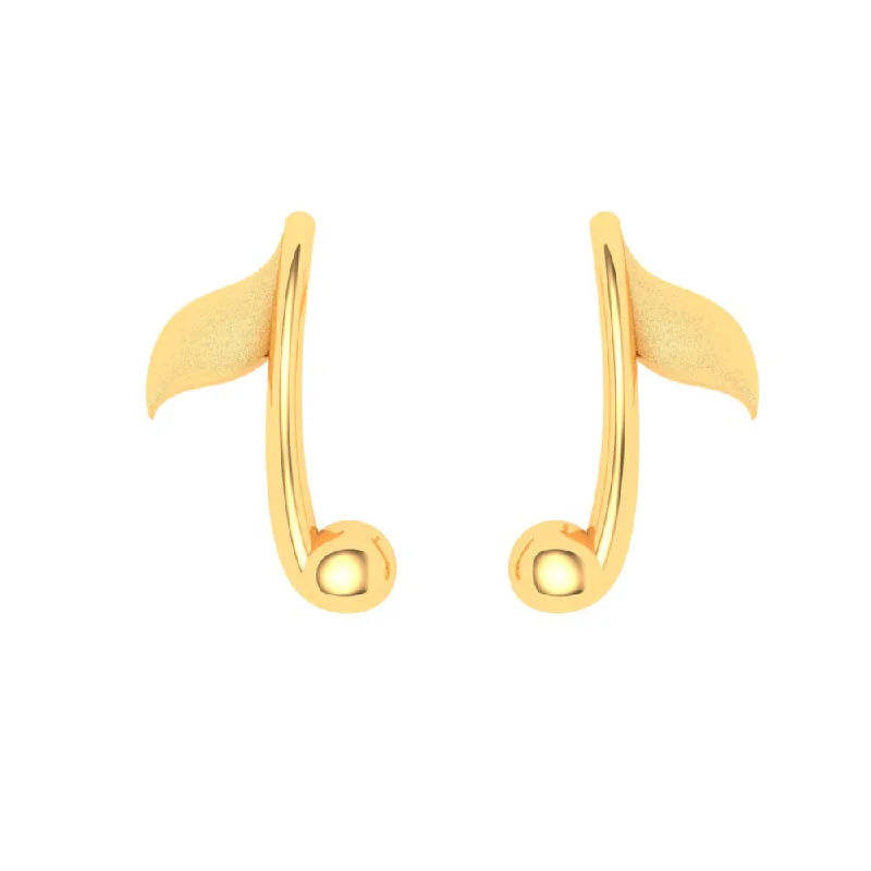 14KT Solid Musical Note Shaped Gold Earrings From Amazea Collection