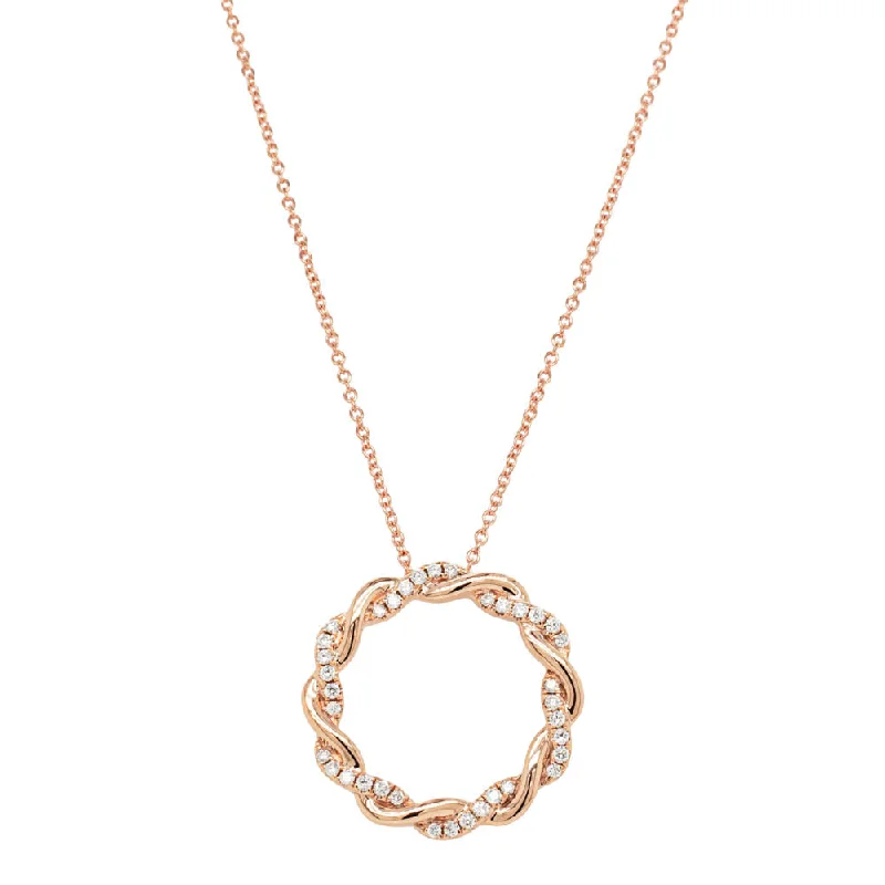 18ct Rose Gold Diamond Sienna Pendant