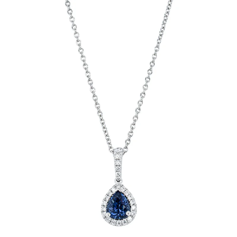 18ct White Gold 1.00ct Sapphire & Diamond Mini Sierra Pendant