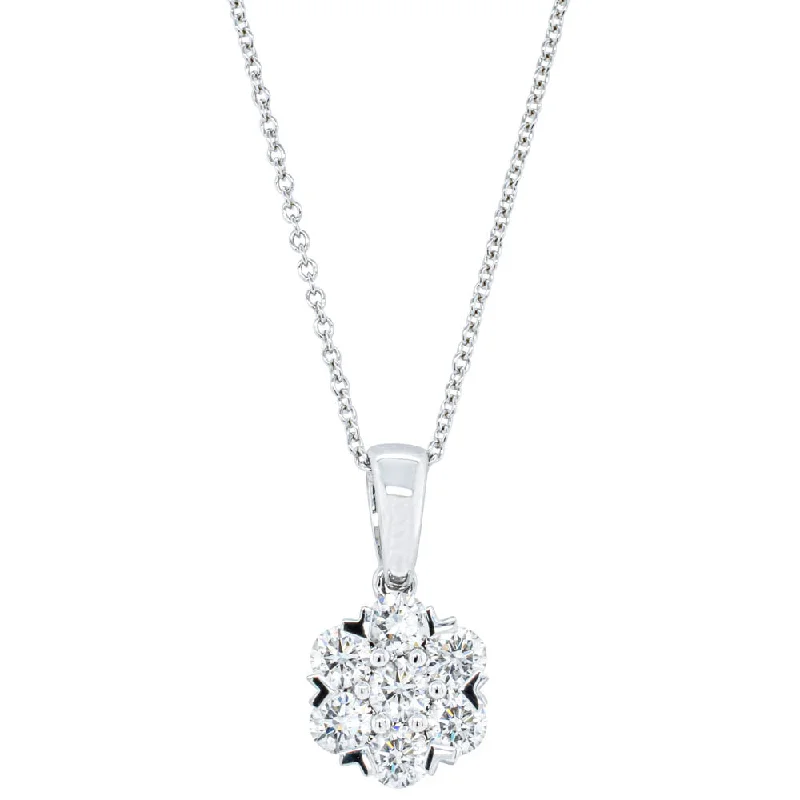 18ct White Gold 1.20ct Diamond Lotus Pendant