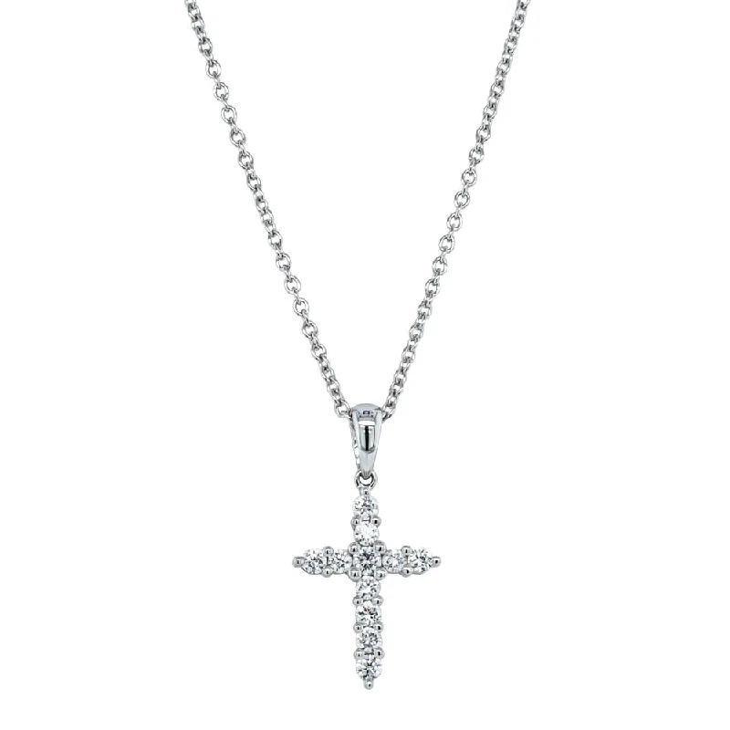 18ct White Gold .20ct Diamond Cross Pendant