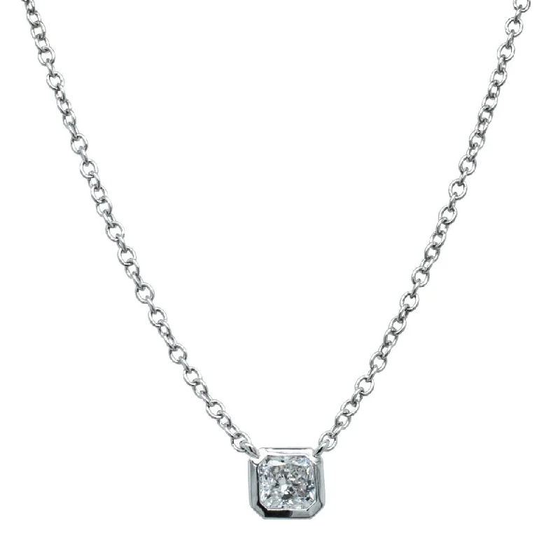 18ct White Gold .30ct Radiant Diamond Natalia Pendant