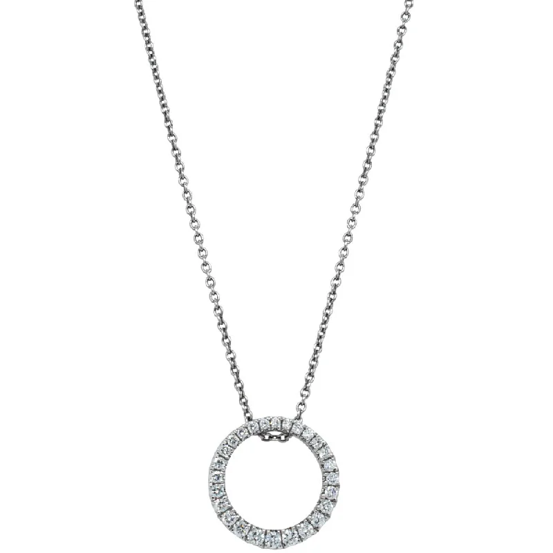 18ct White Gold .36ct Diamond Circle Pendant