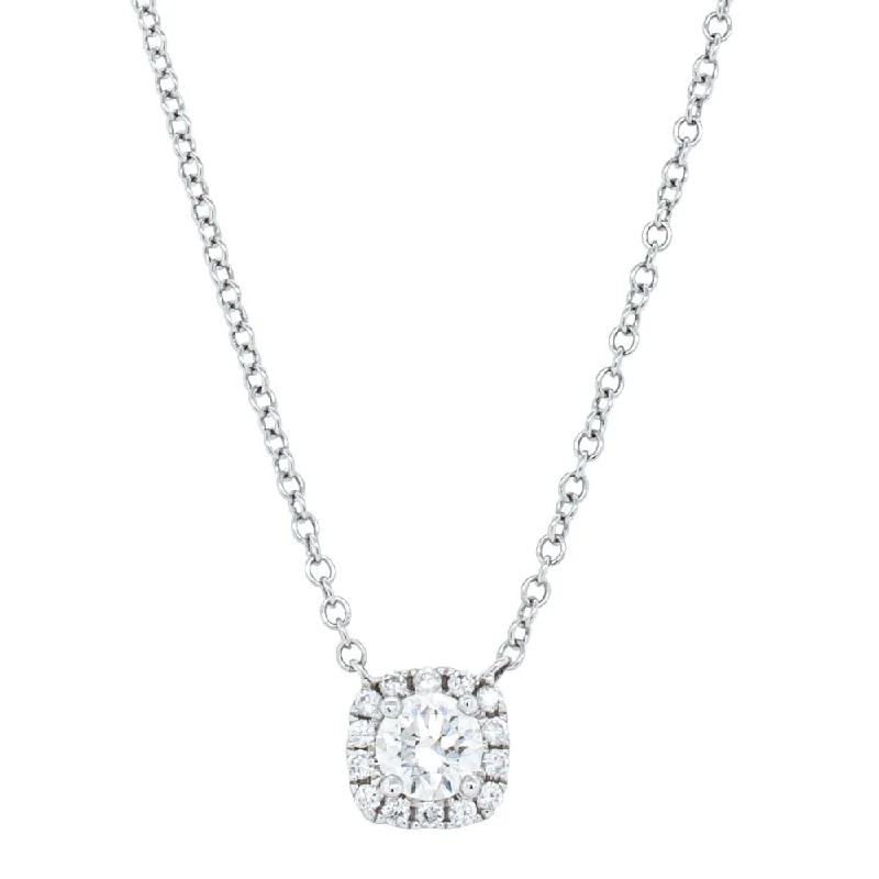 18ct White Gold .38ct Diamond Pendant with Chain