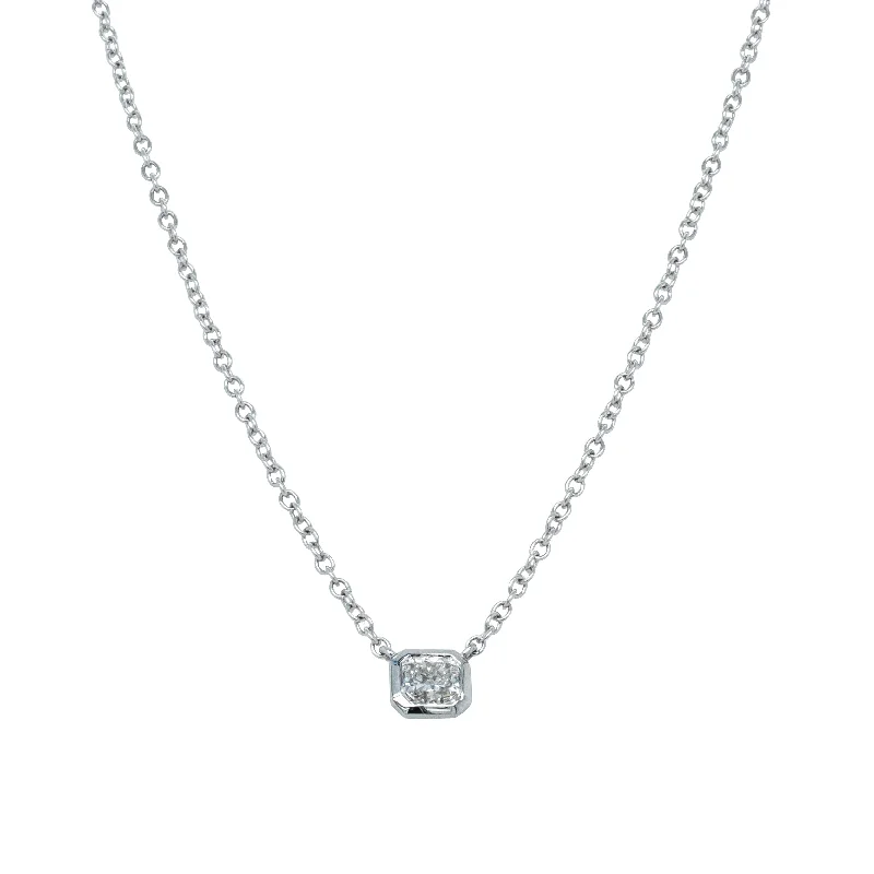 18ct White Gold .40ct Radiant Cut Diamond Natalia Pendant