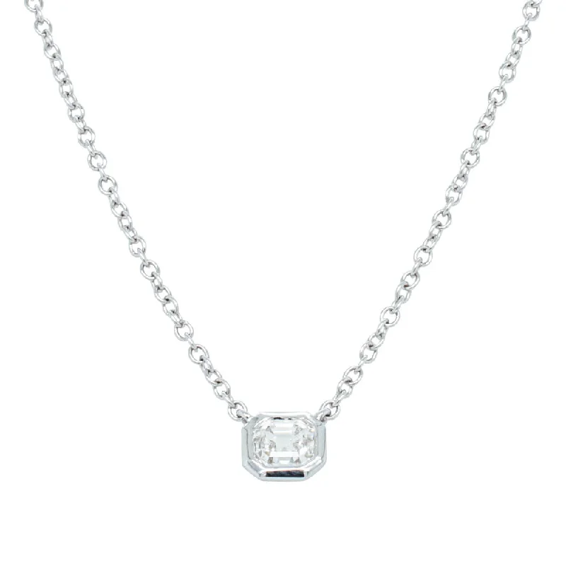 18ct White Gold .41ct Asscher Diamond Natalia Pendant