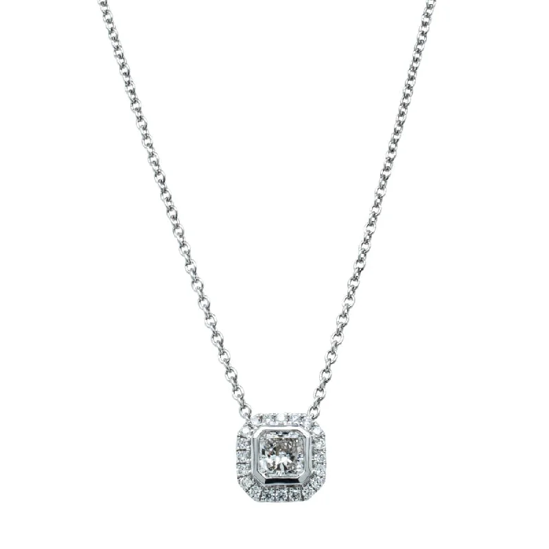 18ct White Gold .41ct Radiant Diamond Isla Pendant