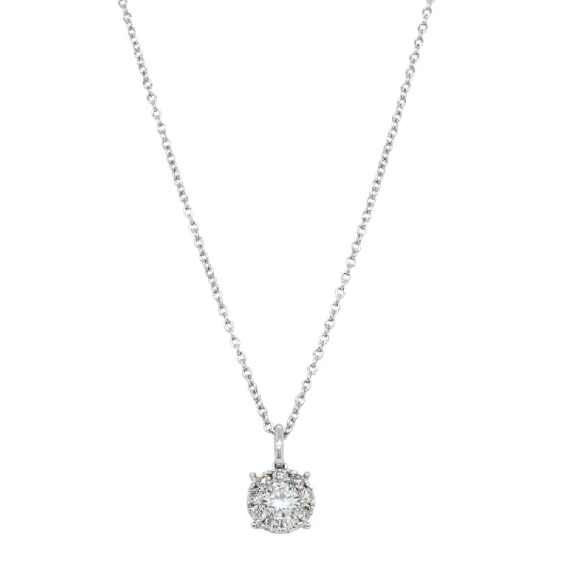 18ct White Gold .45ct Diamond Cluster Pendant