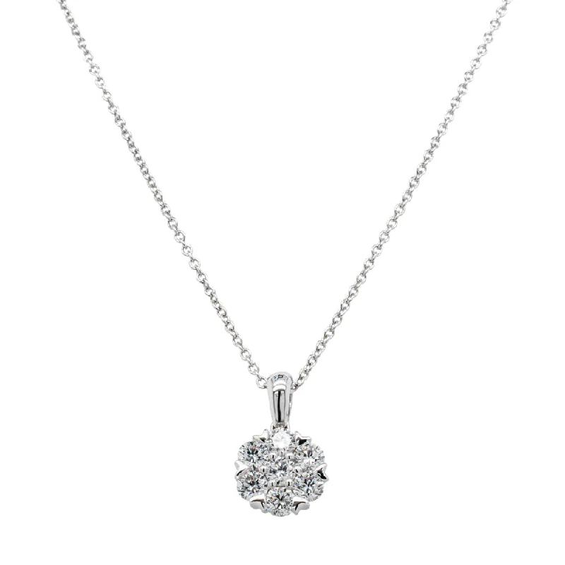 18ct White Gold .73ct Diamond Lotus Pendant