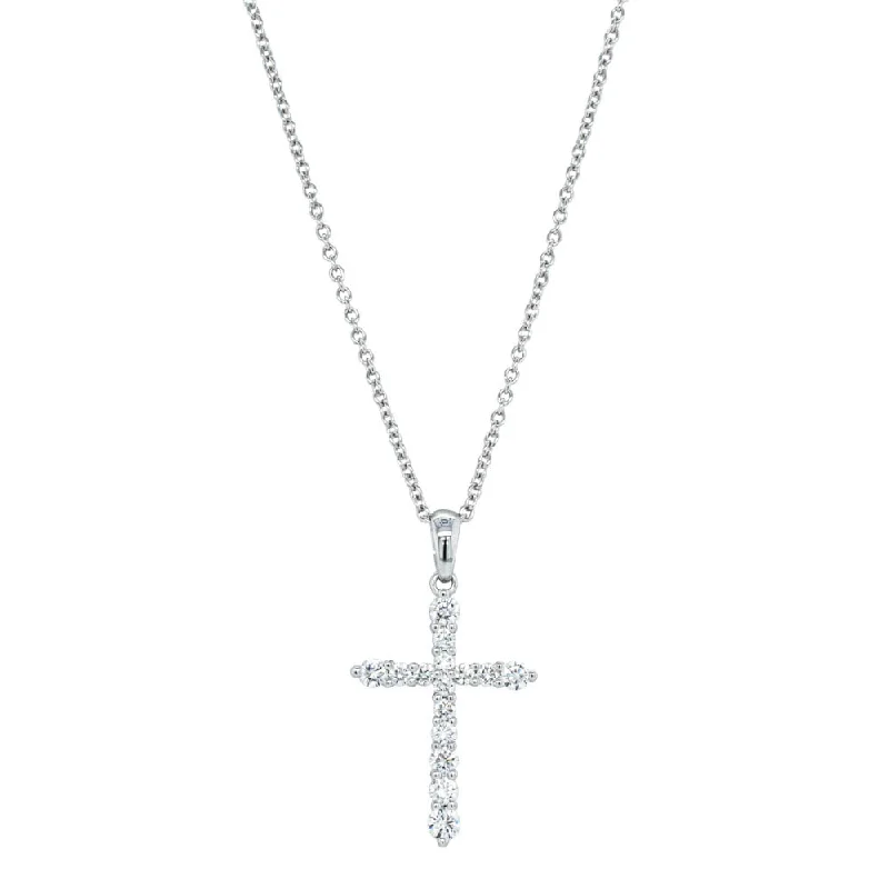 18ct White Gold Diamond Cross Pendant