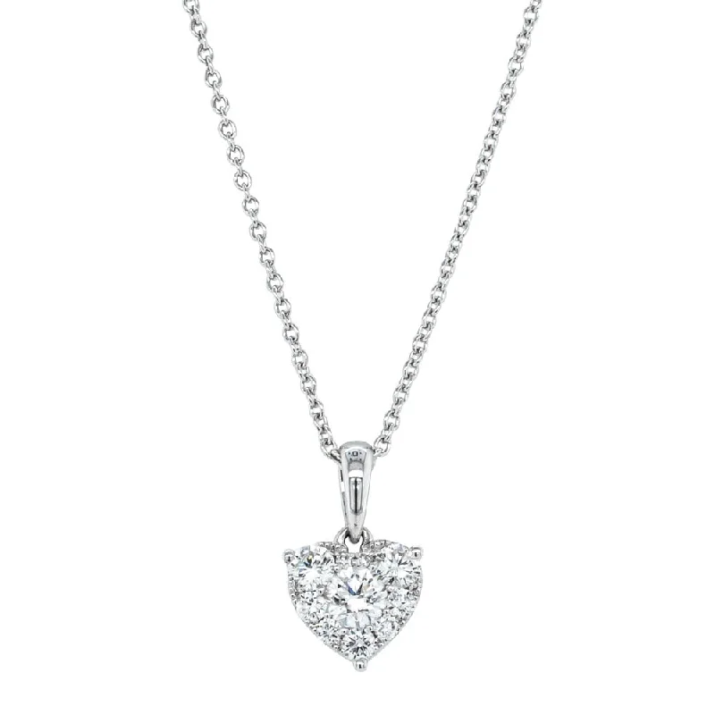 18ct White Gold .62ct Diamond Heart Necklace