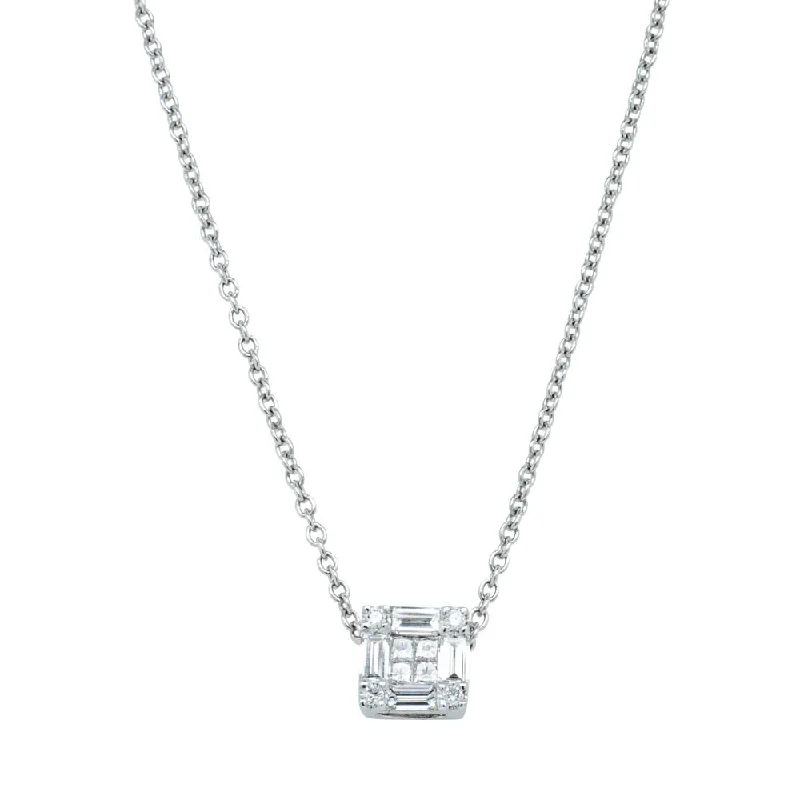 18ct White Gold Diamond Quattro Pendant