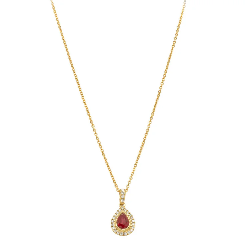 18ct Yellow Gold 1.02ct Ruby & Diamond Isla Pendant