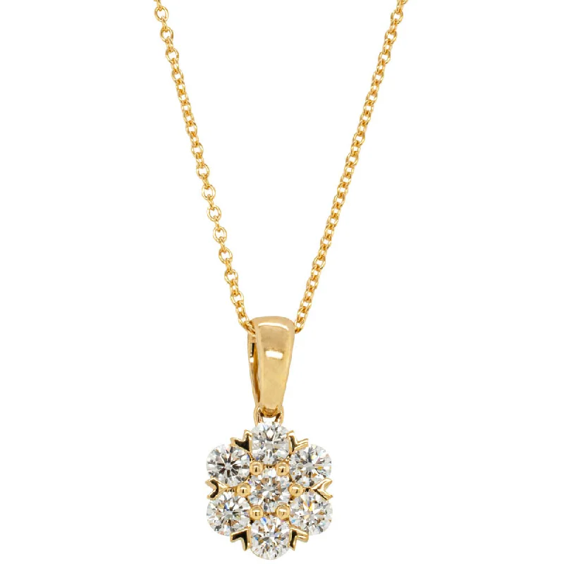 18ct Yellow Gold 1.20ct Diamond Lotus Pendant