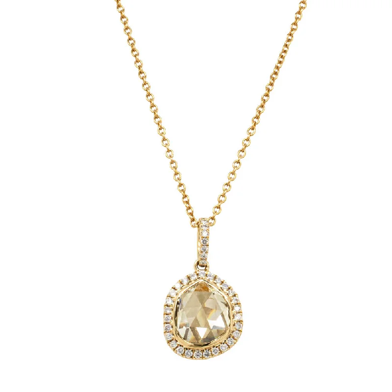 18ct Yellow Gold 2.12ct Champagne Diamond Pendant