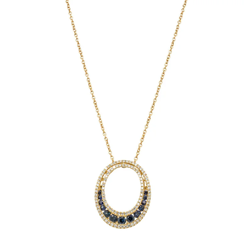 18ct Yellow Gold .56ct Sapphire & Diamond Pendant