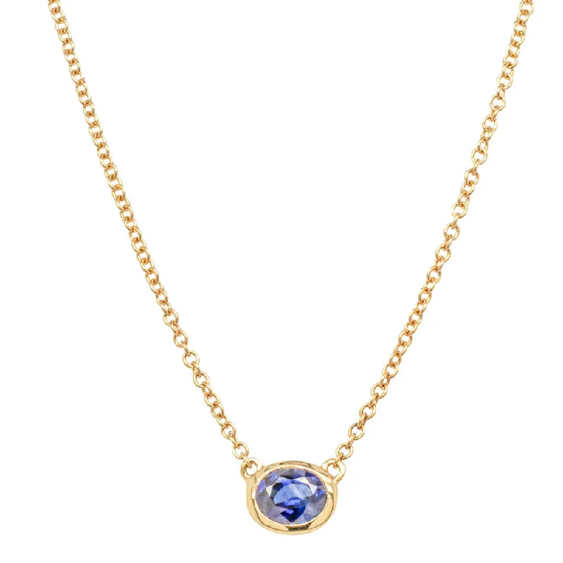 18ct Yellow Gold .56ct Sapphire Natalia Pendant