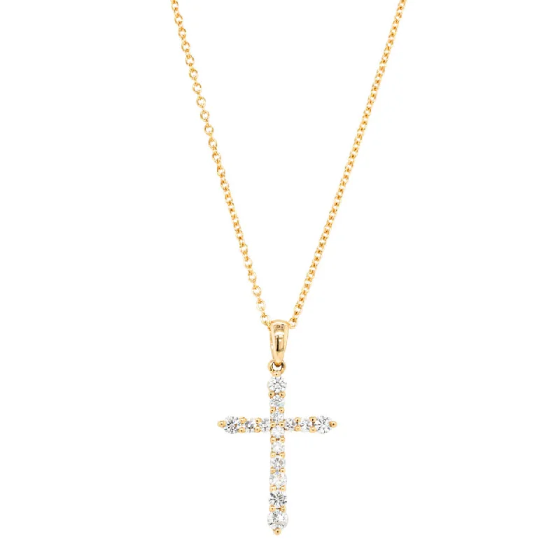 18ct Yellow Gold Diamond Cross Pendant