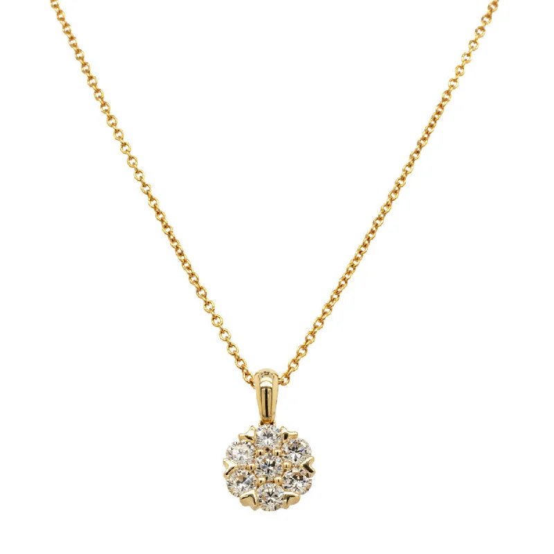 18ct Yellow Gold .66 Diamond Lotus Pendant