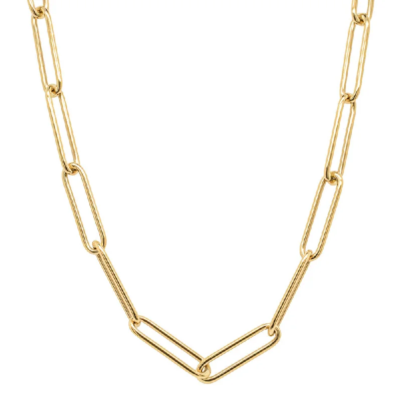 18ct Yellow Gold Paperclip Link Necklace