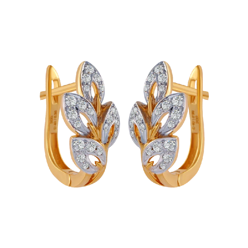 18KT (750) Yellow Gold And Diamond Clip-on Earrings For Women