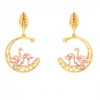 22k Gold Earrings With Yellow Gold Swans From Mugdhaa Collection