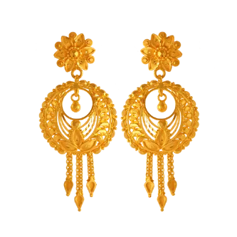 22k Hanging Gold Earrings From Amazea Collection