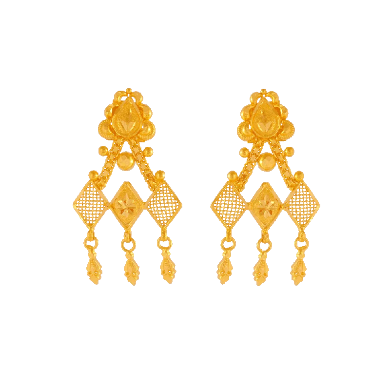 22KT Yellow Gold Jhumki Earrings For Women