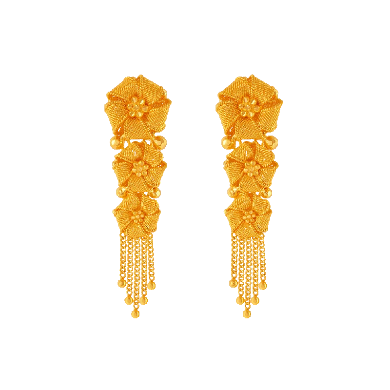 22KT Yellow Gold Jhumki Earrings For Women